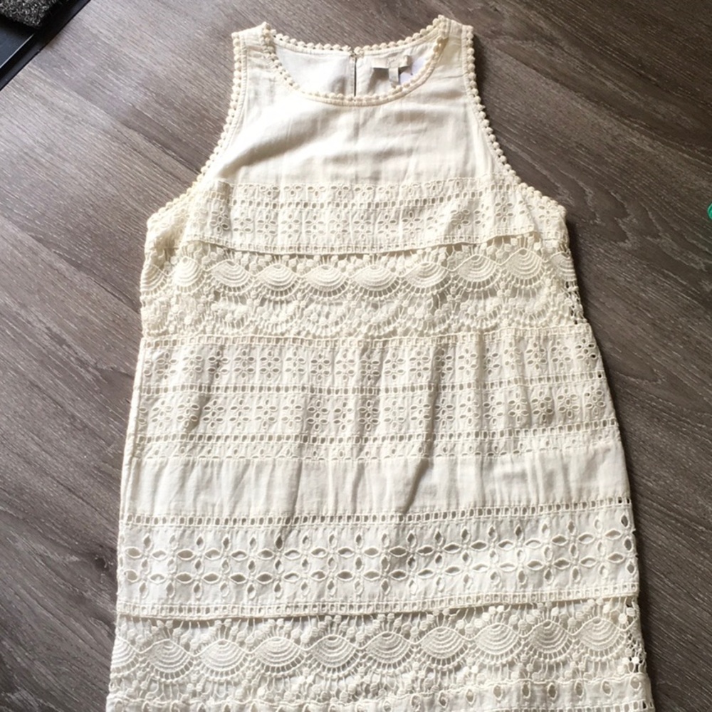 Joie White Lace Shift Dress